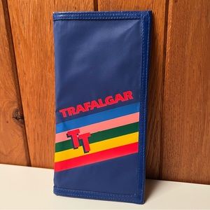 🌻 Vintage 1980s Rainbow Stripe Trafalgar Travel Passport Holder Wallet